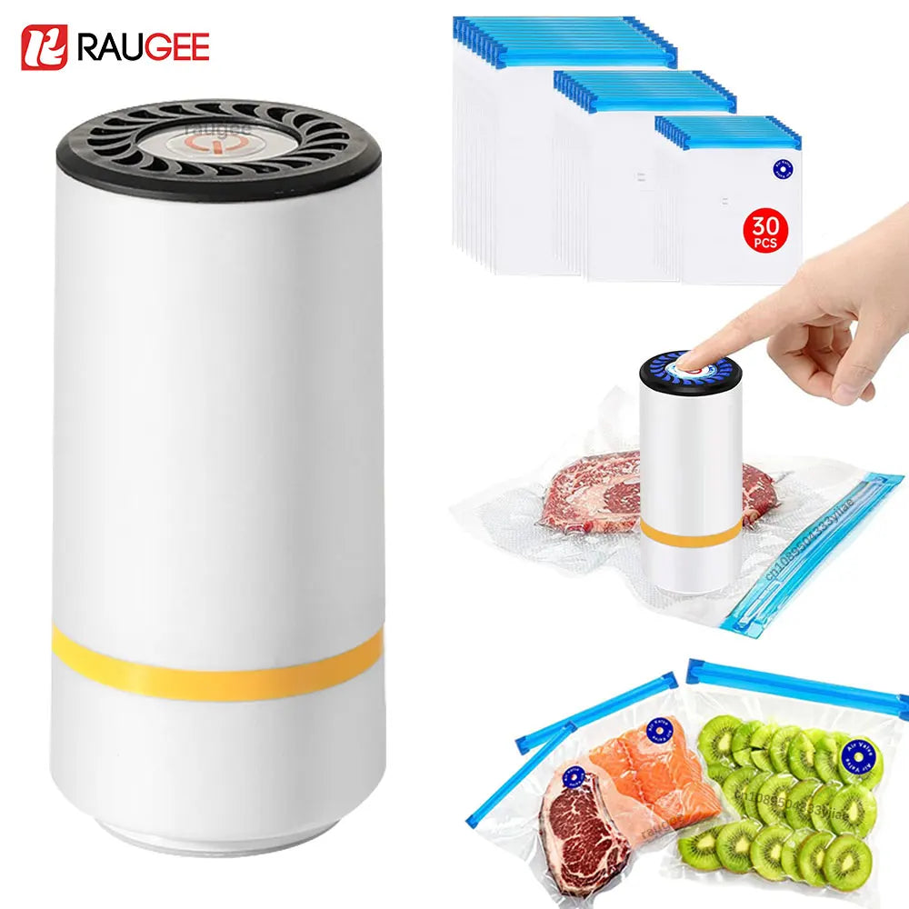 Mini Vacuum Sealer Pump Electric Air Pump Rechargeable Food Vacuum Packer with Food Vacuum Sealer Bags Food Fresh Packaging Bag
