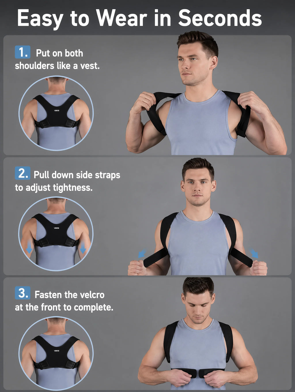 Adjustable Posture Corrector for Men & Women, Invisible Upper Back Brace for Clavicle Support, Neck Shoulder Pain Relief