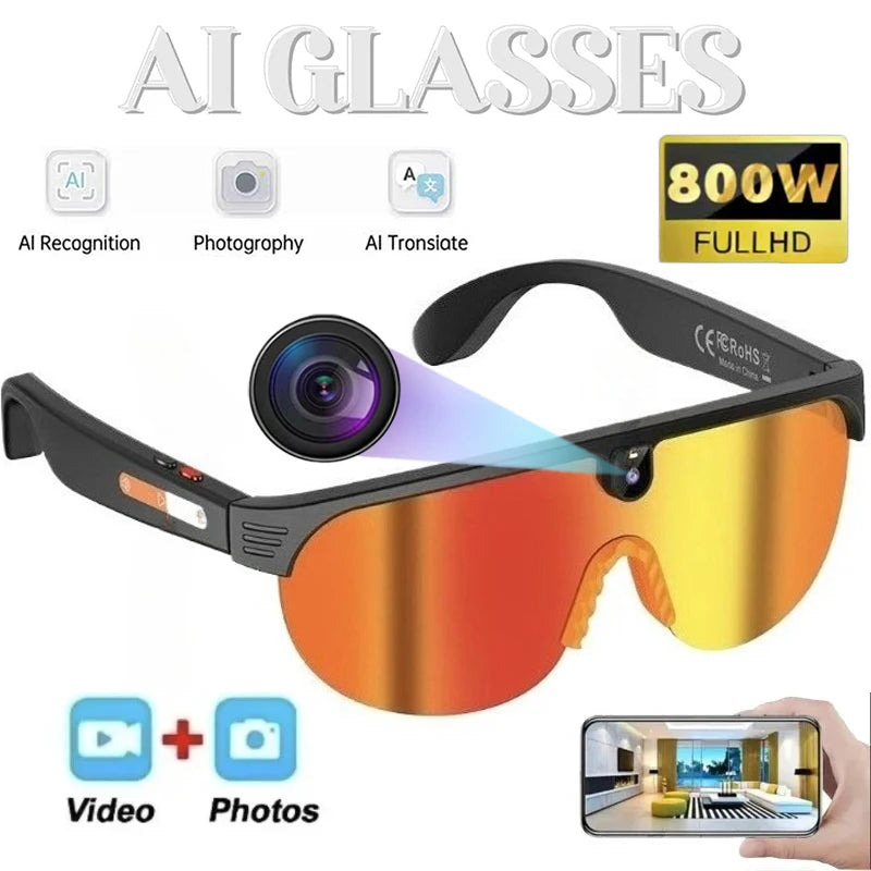 Smart Audio Sunglasses with HD Camera and Bluetooth Translation Tidesmit