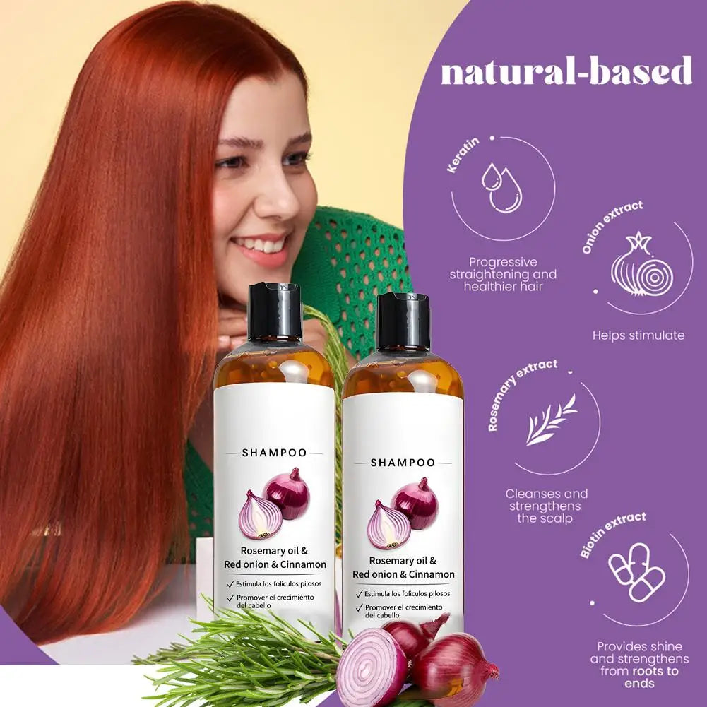 236ML 1/2PCS Rosemary Red Onion Shampoo Anti Hair Loss Promote Thicker Stronger excalvo Shampoo Hair Product Hair Care