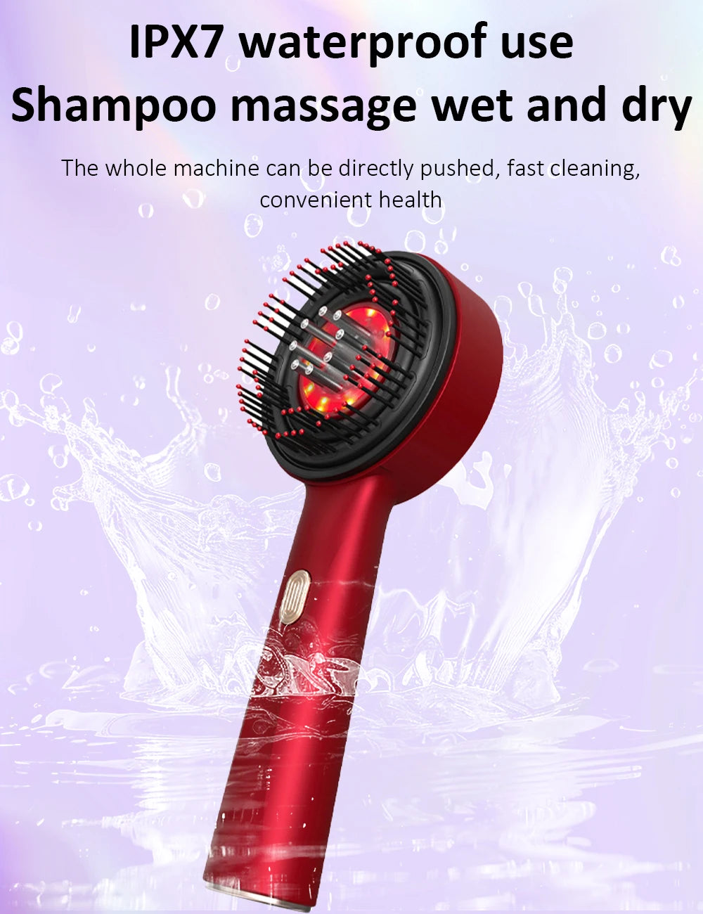 Electric Scalp Massager Comb for Hair Growth - Portable Red or Gray Device Relaxation Treatment Tidesmit