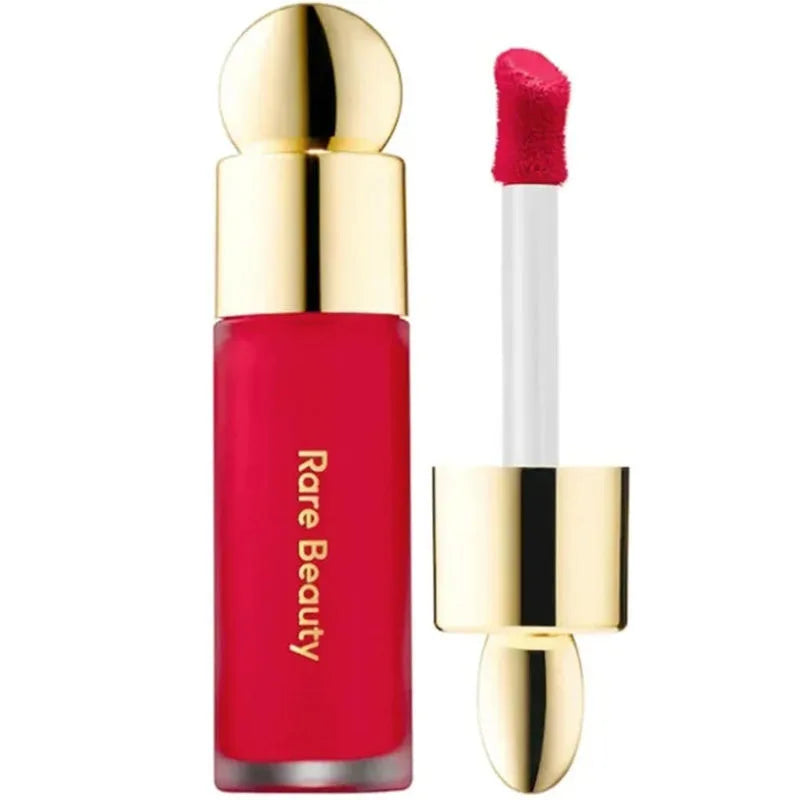 Tidesmit Rare Beauty highlighter and liquid blush makeup collection texture close-up for glowing face complexion