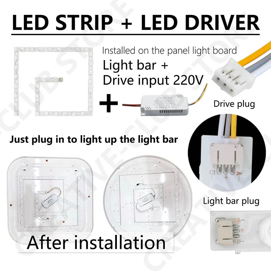 4pcs 60W LED Panel Light SMD 2835 Module Lamp AC 220V Light Source for LED Ceiling Lamp Board Light Indoor Wall Lamp Lighting