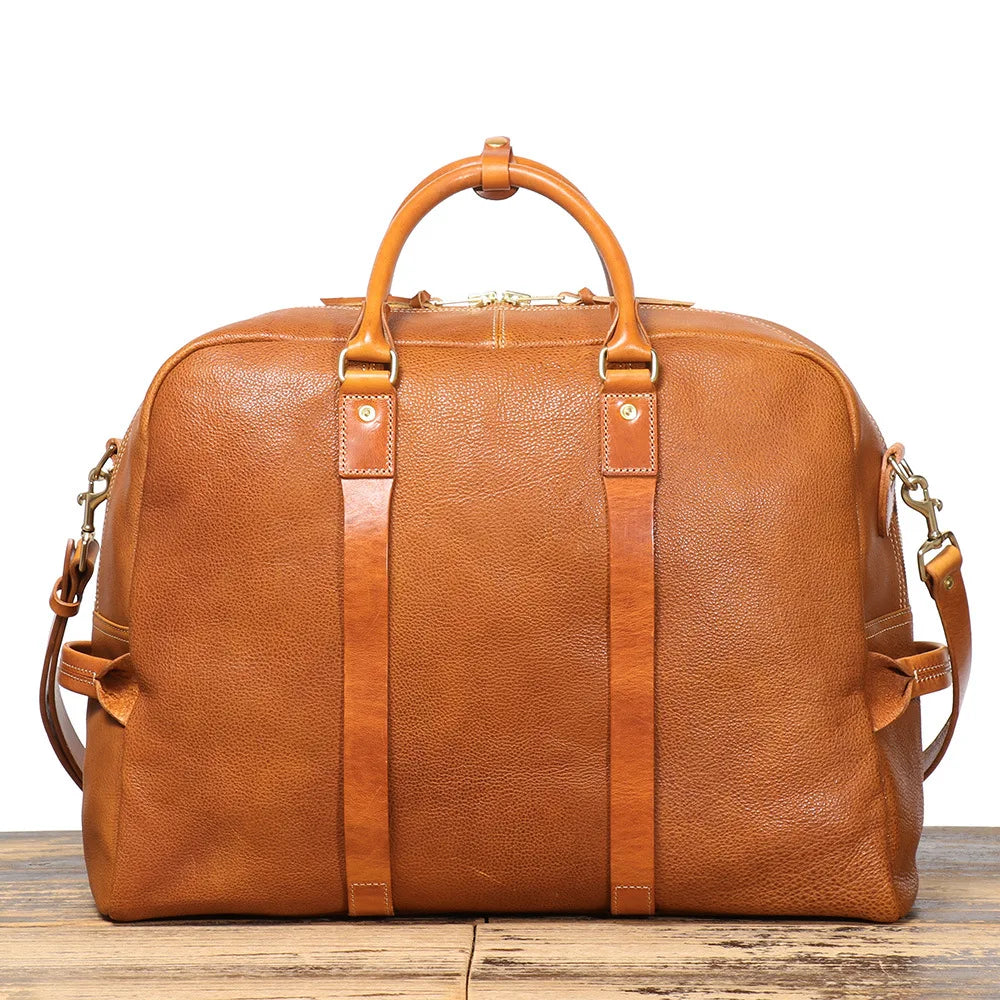 New Original Design Luxury Men's Handbag Genuine Leather 15.6 Laptop Bag Unisex Shoulder Cross Bag Travel Fitness Duffle Bag