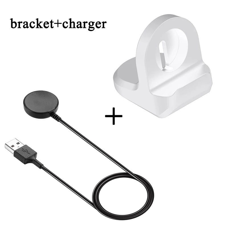 Samsung Galaxy Watch Charger Cable – Magnetic Dock Stand (1m) Cable-White Bracket Tidesmit