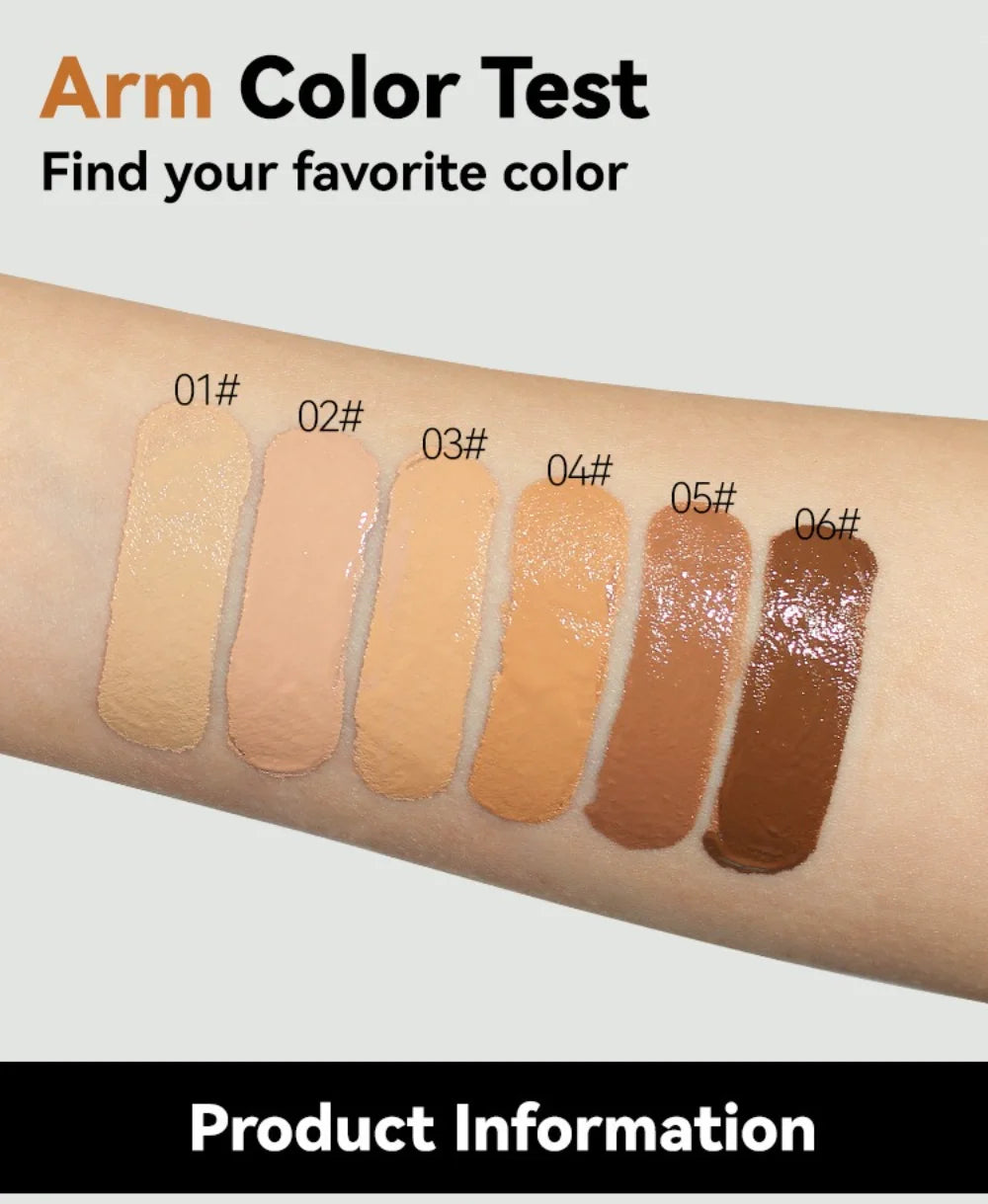 Tidesmit matte liquid foundation texture close-up showing oil control and long-lasting full coverage face makeup