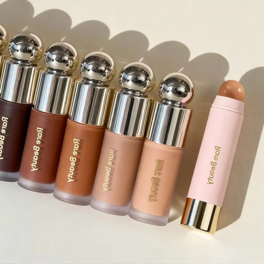 Tidesmit Soft Pinch liquid contour and cream bronzer stick face makeup swatch showing blendable texture