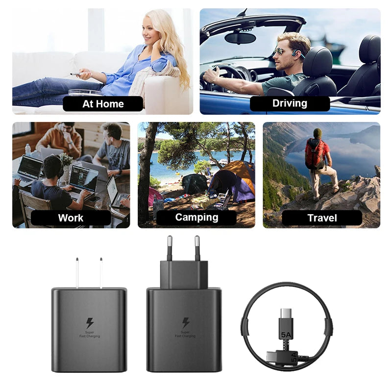 Samsung 45W USB-C Fast Charger PD Adapter for Galaxy S25 S24 Tidesmit