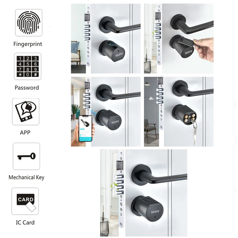 Israel-only Tuya APP Fingerprint Cylinder Electronic Smart Door Lock Digital Keypad Code Key Card Remote Control Home Apartment