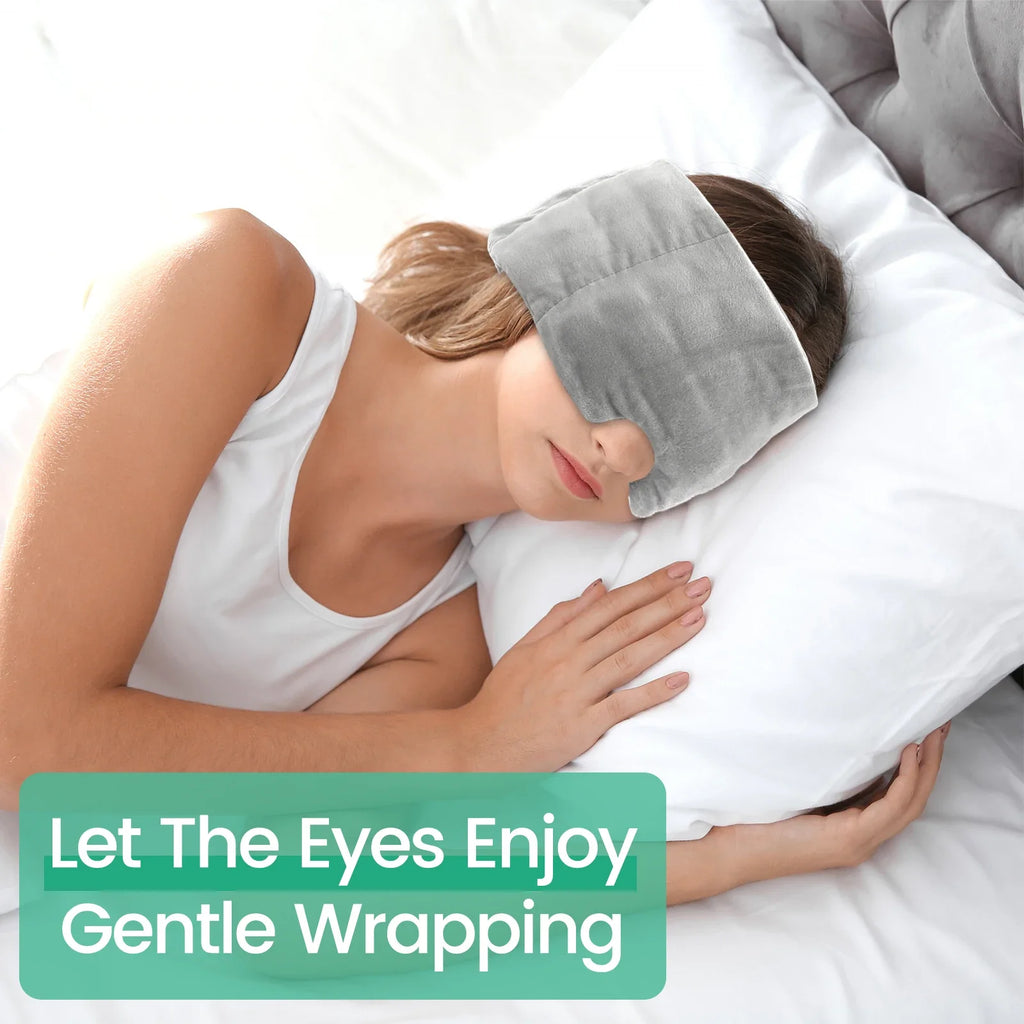 Weighted Eye Mask Soft Breathable Blackout Sleep Mask with Adjustable Sticky Strap Removable Weighted Eye Cover for Sleeping