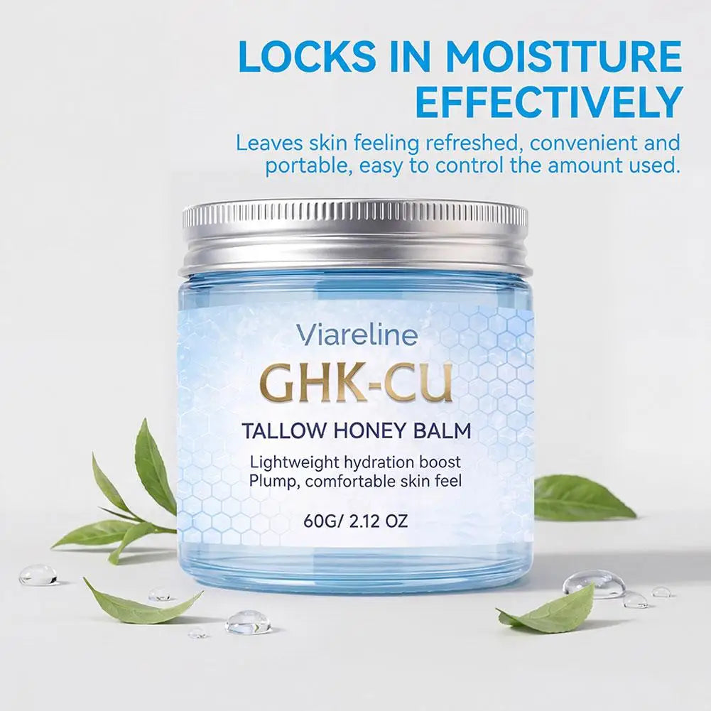 Viareline GHK‑CU Tallow Honey Moisturizing Balm, Copper Peptide Skin Barrier Repair Cream, Gentle Fast‑Absorbing Lotion