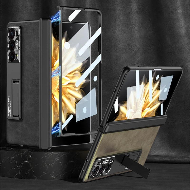 Honor Magic V2 Leather Magnetic Case with 360 Kickstand Tidesmit