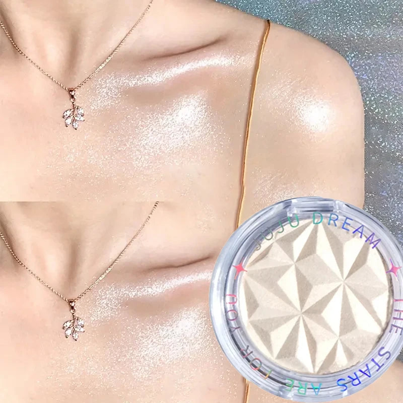 Tidesmit dual tone highlighter palette texture close-up showing shimmer matte 3D contour powder face illuminator