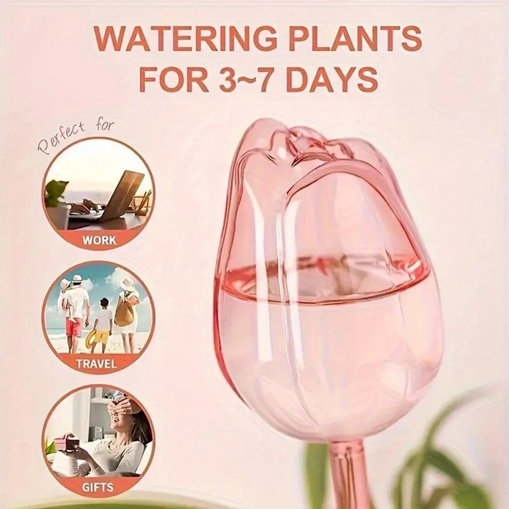 Automatic Plant Watering Tulip Dripper Set 1 3 6 12 Pcs Lightweight Houseplant Drip Irrigation Device for Indoor Outdoor Flower Pot Garden
