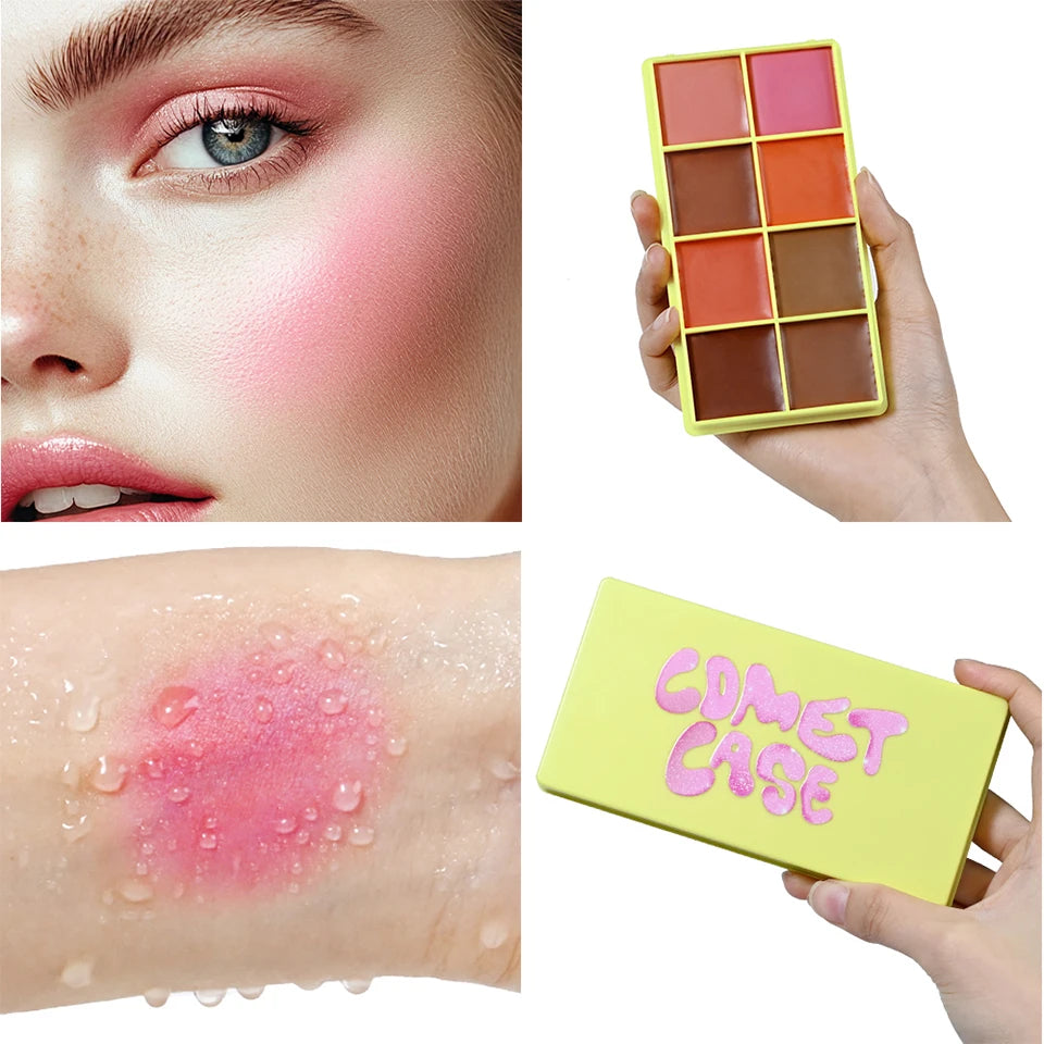 Tidesmit 8 color eyebrow cream highlighter palette with matte and shimmer makeup finishes for a natural long lasting look