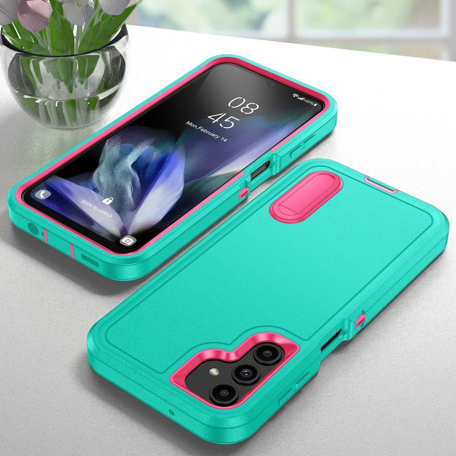 Samsung Galaxy A56 Case with Integrated Kickstand - Shock-Absorbing Cover SKY BLUE Tidesmit
