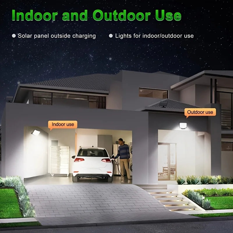 252LEDs Solar Lights Outdoor, IP65 Waterproof Solar Flood Lights with 16.4ft Cable, 3 Lighting Modes & Remote Control Motion Sensor Outdoor Light, LED Wall Lamp for Garden, Garage, Patio, Pathway