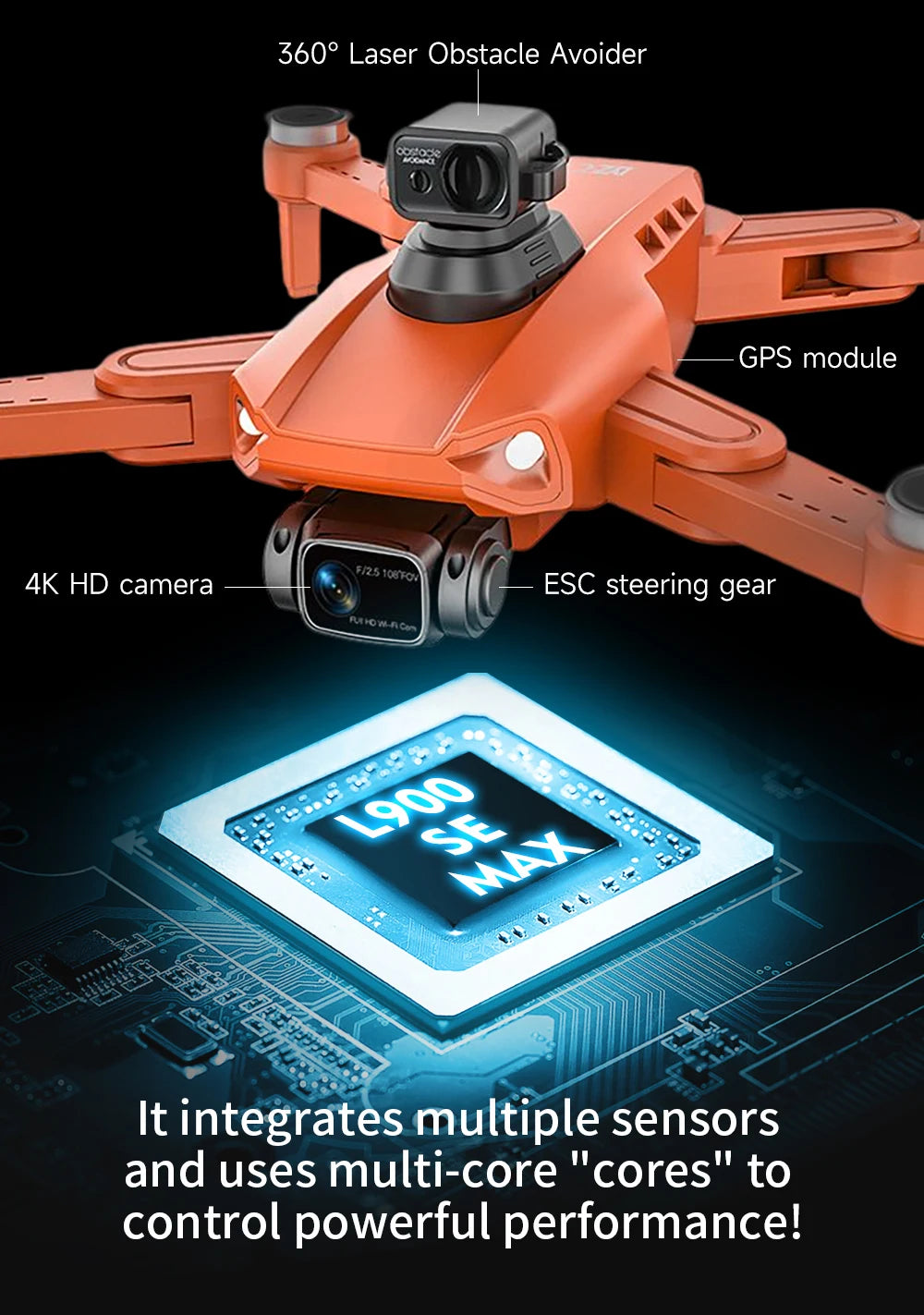 4K GPS Drone with Obstacle Avoidance and FPV Camera | Tidesmit Tidesmit
