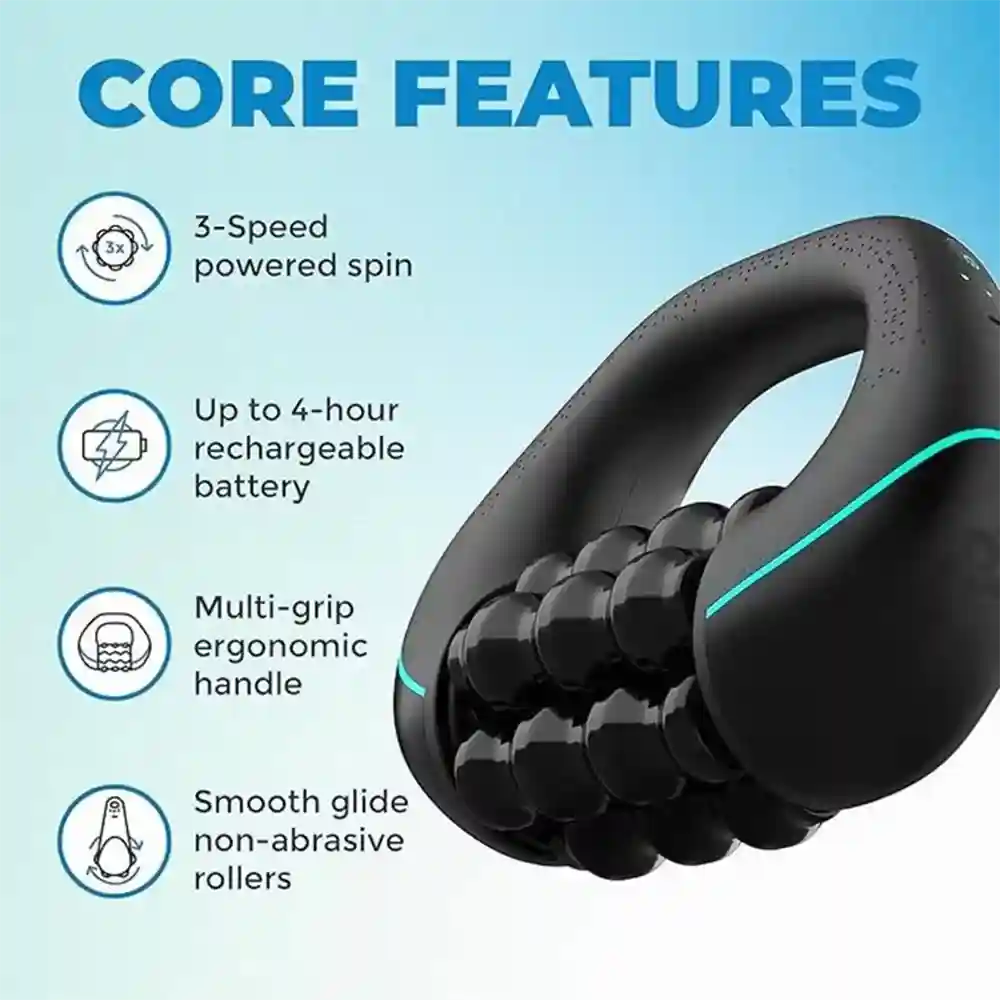 Electric Deep Tissue Massage Roller - 3-Speed Rechargeable Muscle Relief Massage Roller Tidesmit
