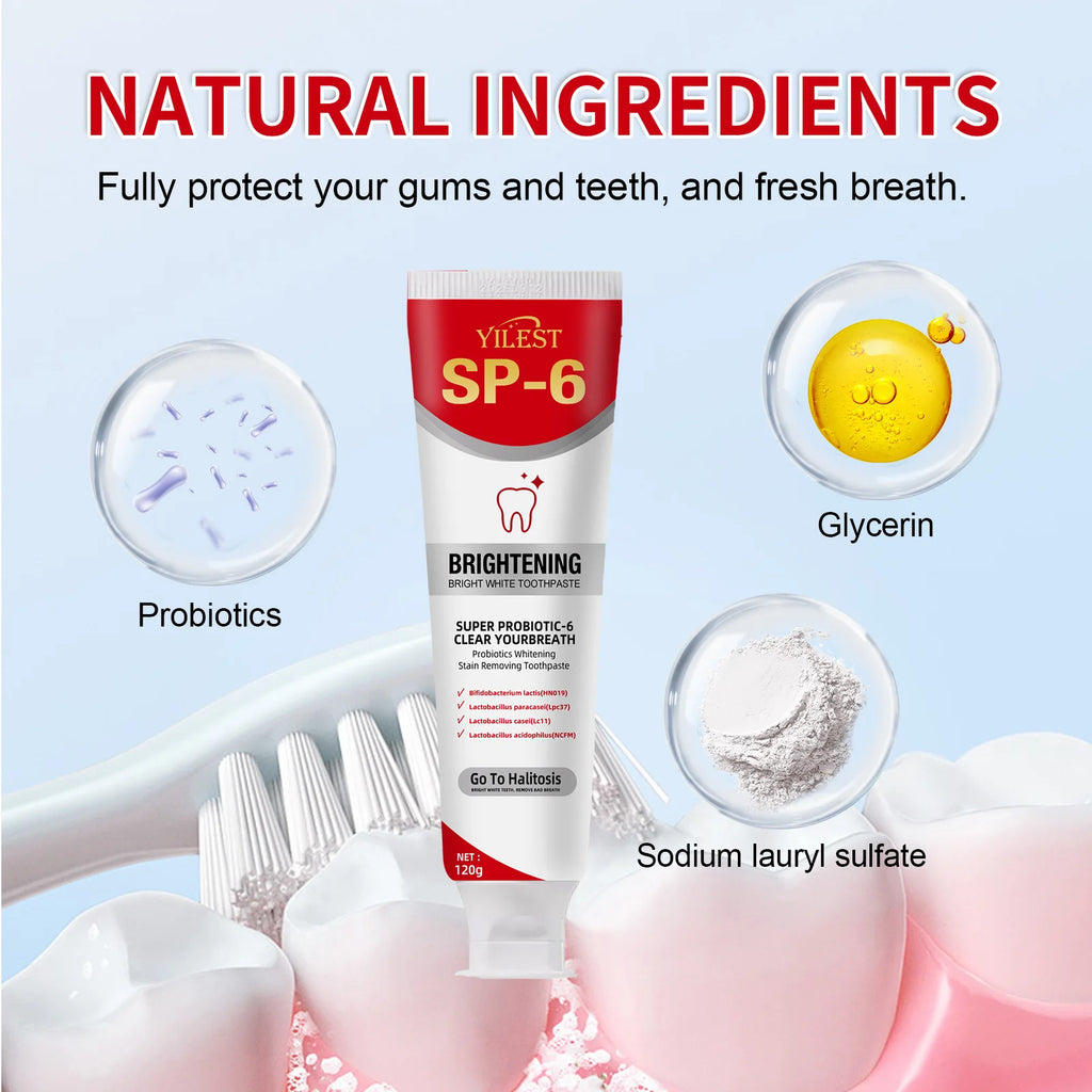 Tidesmit SP-6 Probiotic Whitening Toothpaste 120g for plaque removal, cavity prevention, and fresh breath