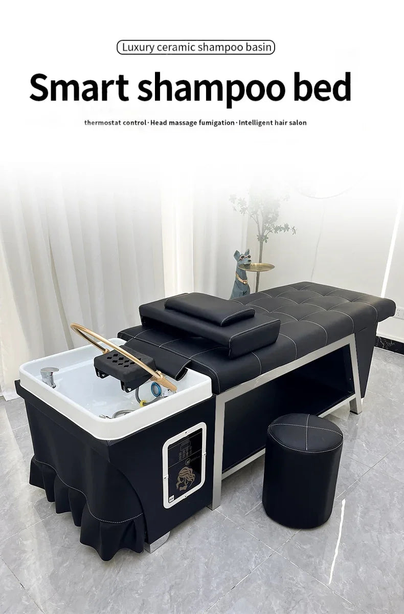 Thai Shampoo Bed With Head Spa Water Therapy System - Professional Grade Massage Chairs Tidesmit