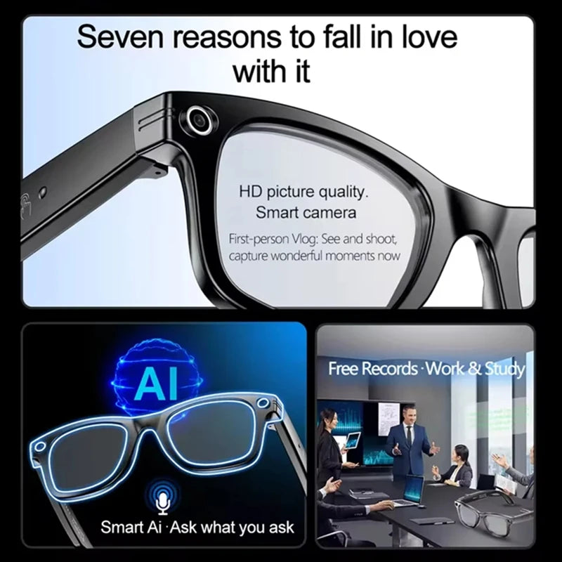 AI Smart Glasses with Camera & Bluetooth Audio - Tidesmit Multi-Lens Tidesmit