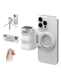 Magnetic Phone Camera Grip with LED Selfie Light for Smartphone Content White Grip Tidesmit