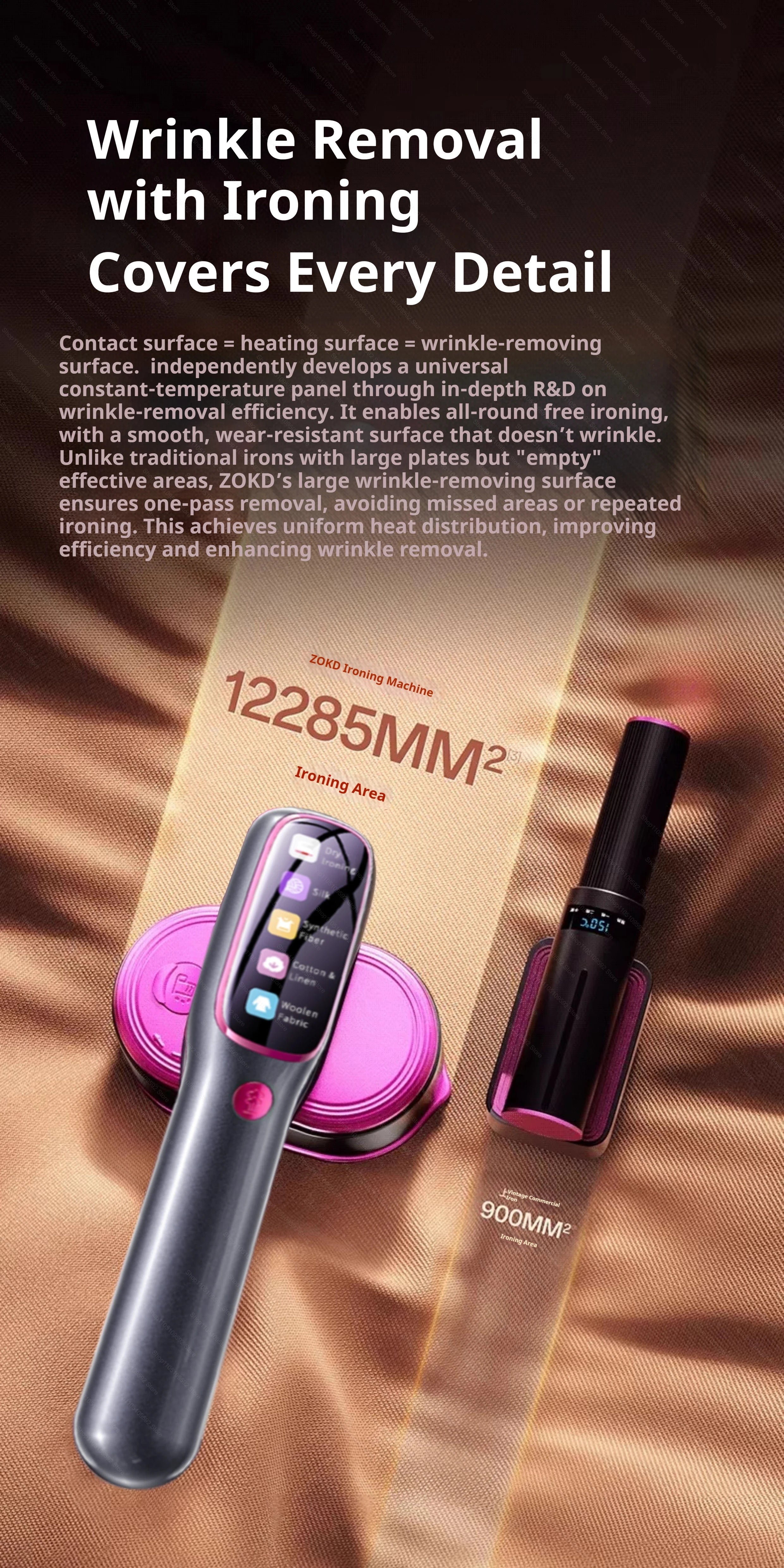 Tidesmit portable mini handheld garment steamer showcasing ergonomic handle and fast heating steam plate for travel