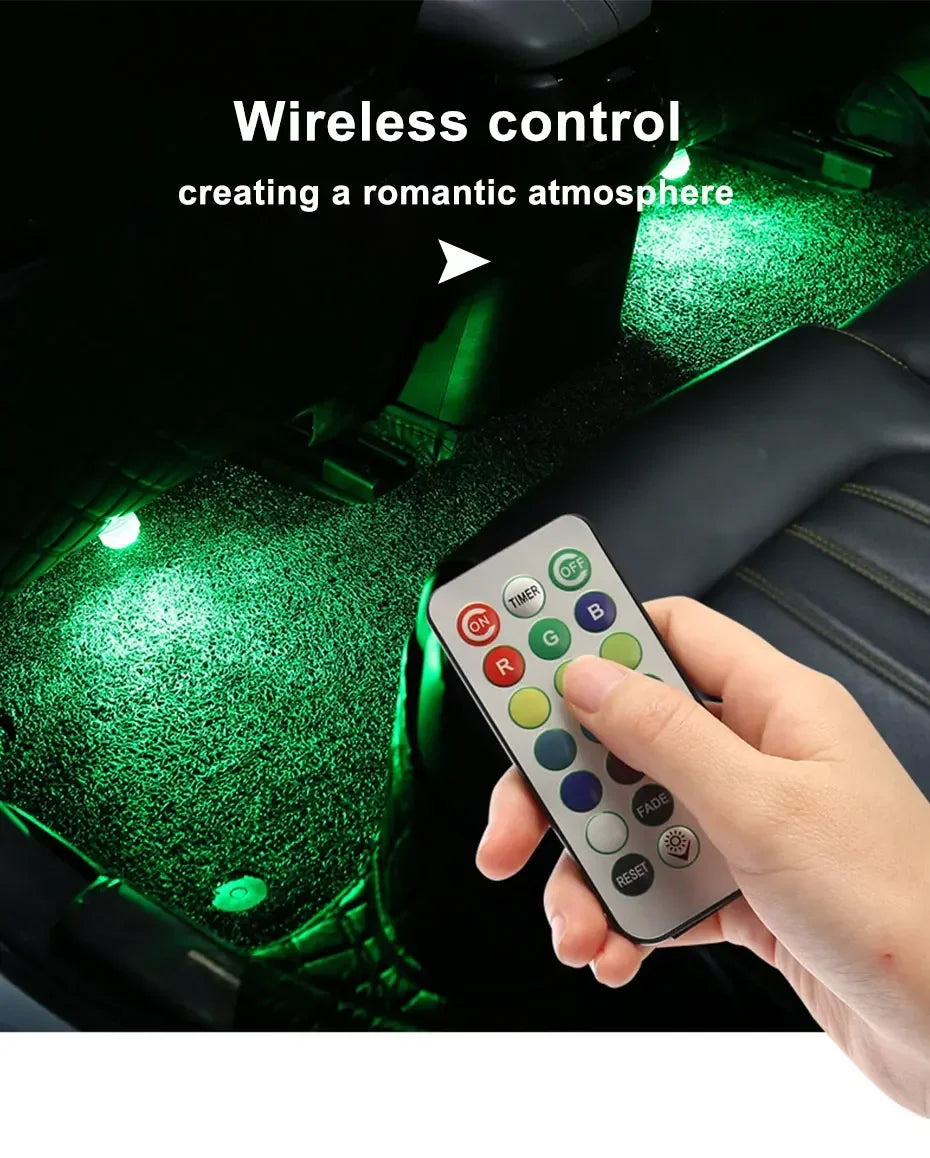Wireless LED Car Interior Lights - Multi-Color Adhesive Set Tidesmit