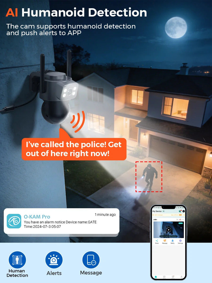 BESDER 5K 10MP PTZ Wifi Camera AI Auto Tracking 5G Dual Band Outdoor Dual Lens 8MP 4K CCTV Security IP Camera Wifi6 Cam Audio