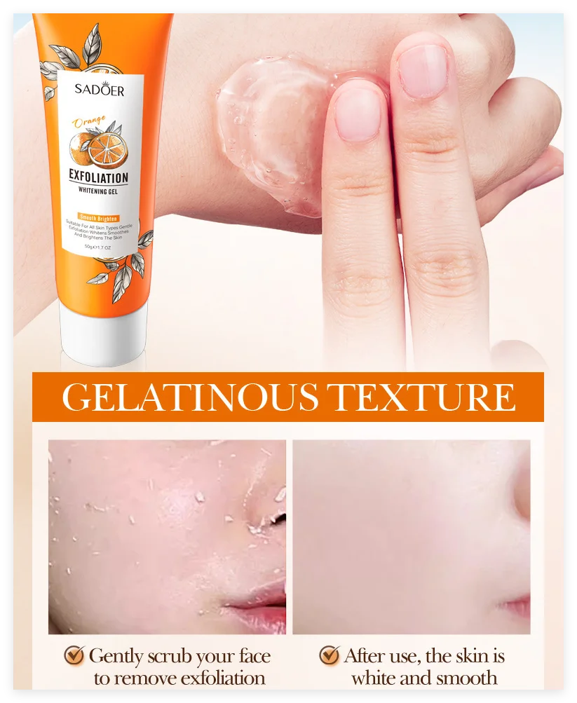 Orange Exfoliating Peeling Gel - Natural Salon-Quality Skin Resurfacing Scrubs Treatments Tidesmit