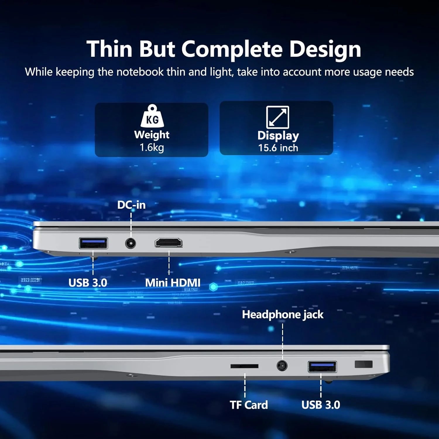 15.6' Windows 11 Laptop Computer Intel Core I9 9900 16GB RAM 1TB SSD Laptops Office Computer PC Fingerprint Unlock Notebook