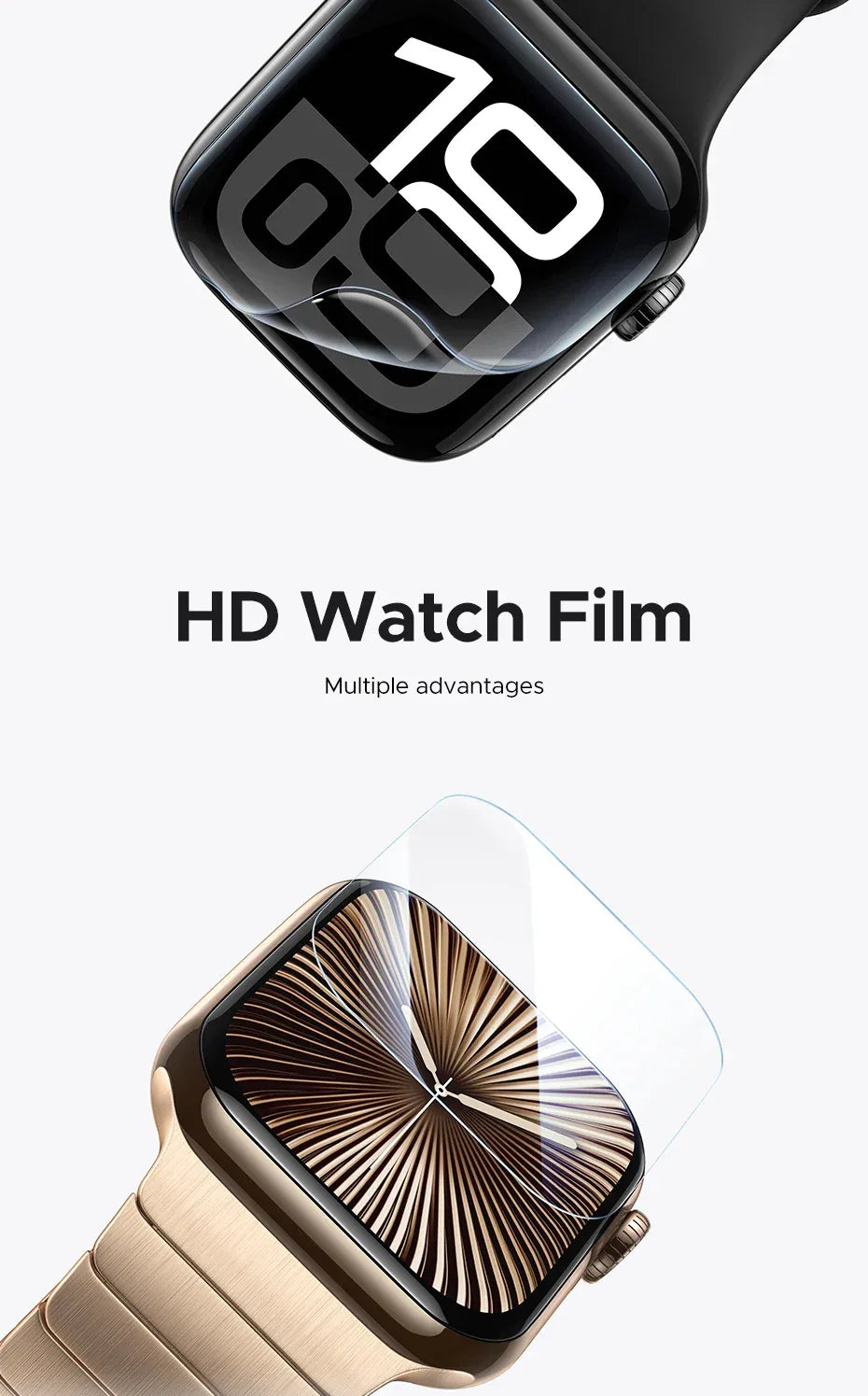 Apple Watch Screen Protector 2-Pack - Full Coverage HD Clear Film Tidesmit