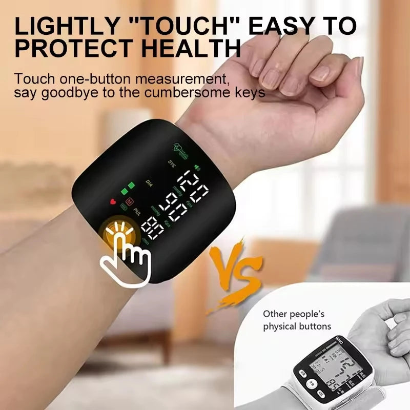 Rechargeable Wrist Blood Pressure Monitor Medical English Russian Voice Digital Tensiometro Health Sphygmomanometer Tonometer