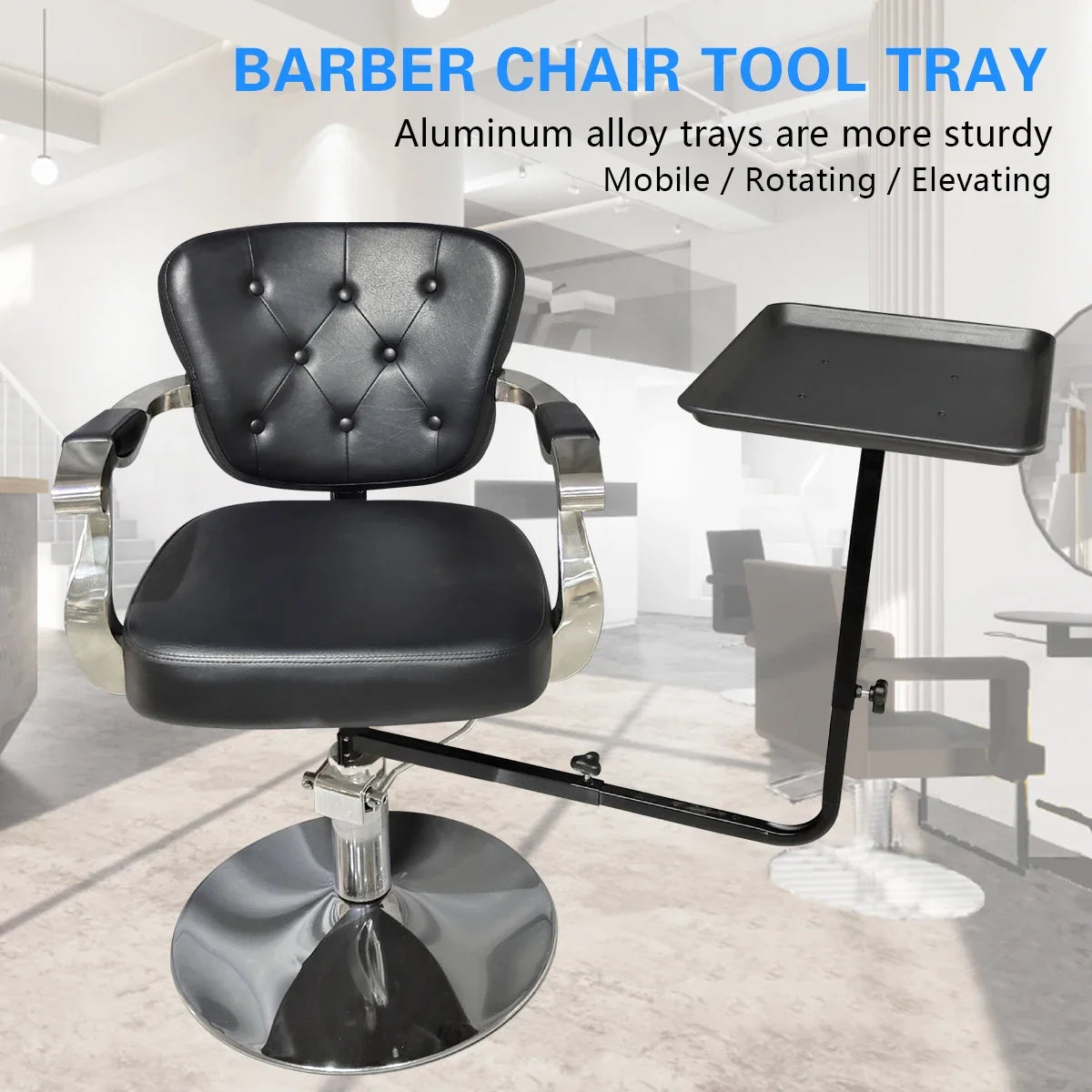 Salon Chair Tray 360 Rotation - Adjustable Black Storage Tray Massage Chairs Tidesmit