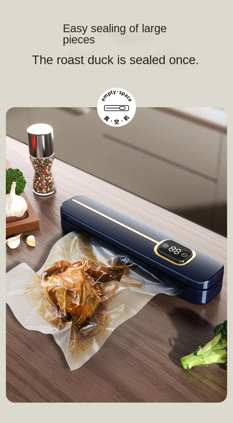 Automatic Vacuum Sealer Machine for Food Preservation Dry Wet Mode Vacuum Packer with 10pcs Bags Free Kitchen Sealing System