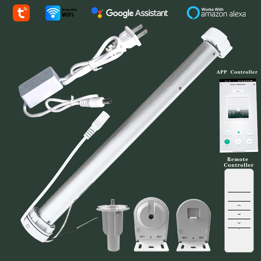WiFi Roller Blind Motor for 38mm Tubes - App Controlled Smart Home Device Tidesmit