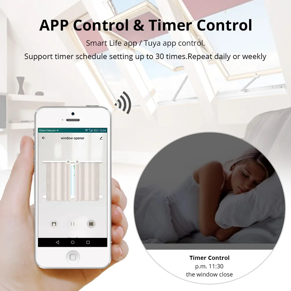 Tidesmit Zigbee Smart Electric Window Opener with Remote App Control Tidesmit
