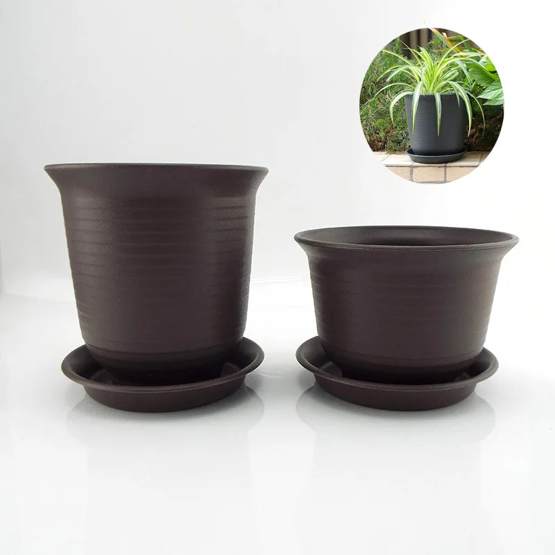 15cm Plastic Garden Flower Pot Plant Succulent Grow Nursery Pots Veg Planter Home Tools Tray Flowerpot For Bonsai Herb