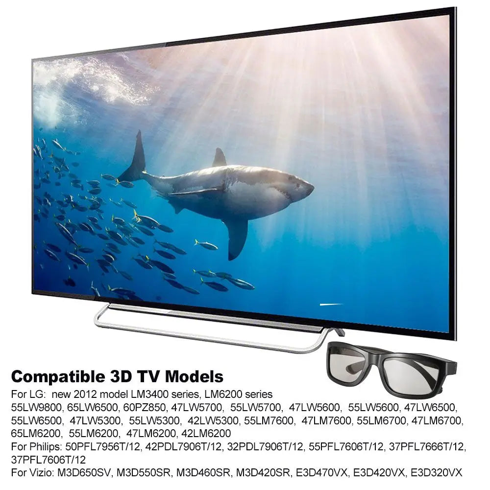 3D Polarized Glasses for Passive TV and Projectors - Black Tidesmit