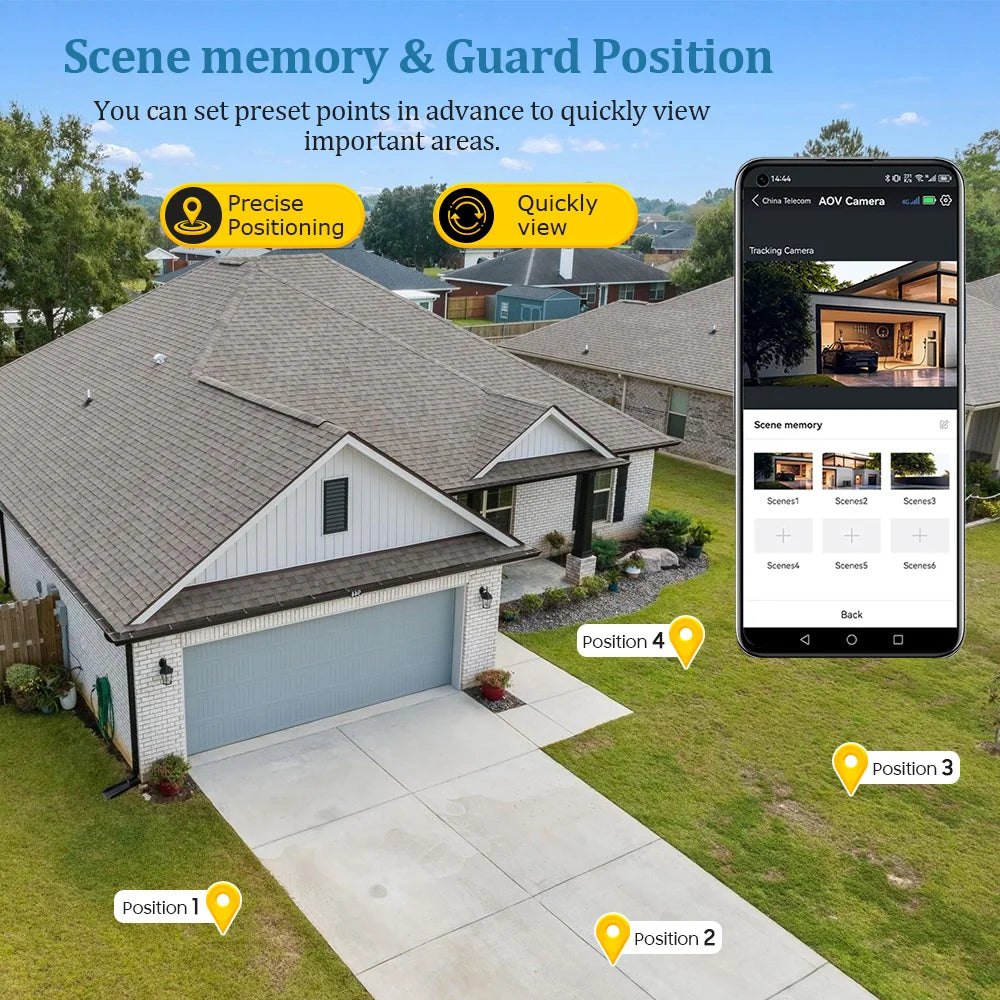4G Solar Surveillance Camera 4‑Lens 60X Optical Zoom Human Tracking 31200MAH Battery 24‑Hour Recording Outdoor Security Cameras