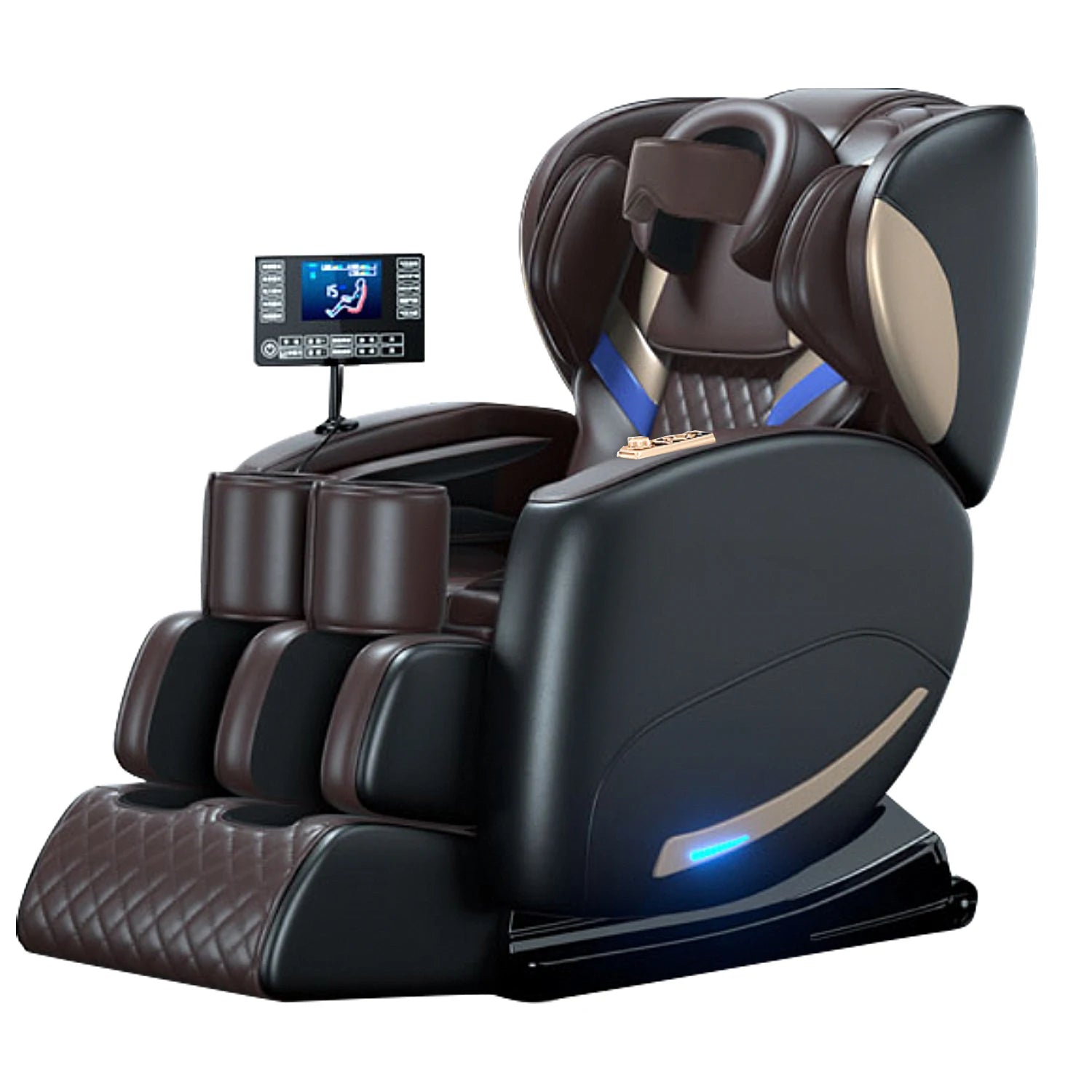 Massage Chair Zero Gravity Recliner with Heat Therapy & Bluetooth Massage Chairs YJ-5812A brown Tidesmit