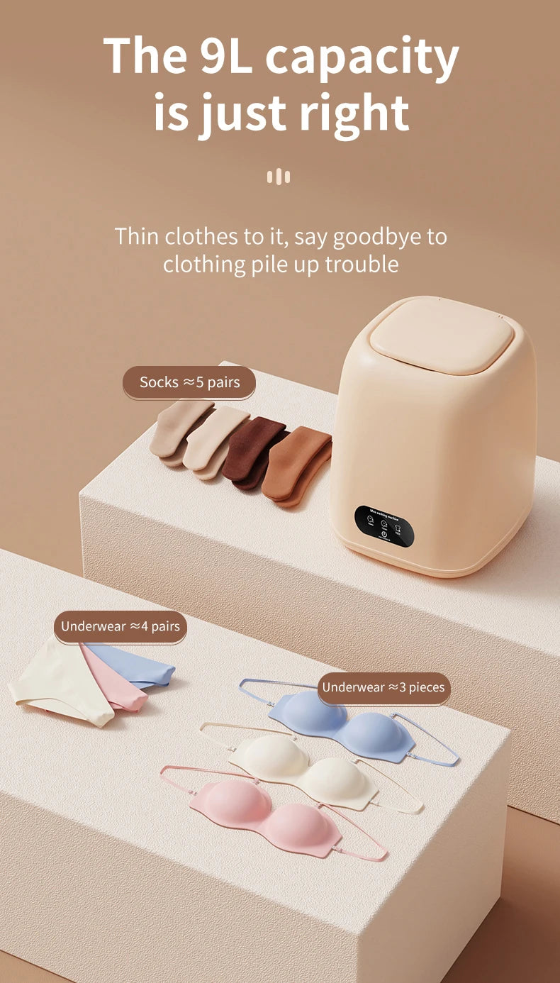 Tidesmit portable small automatic washing machine for underwear and children's clothes with spin dryer function