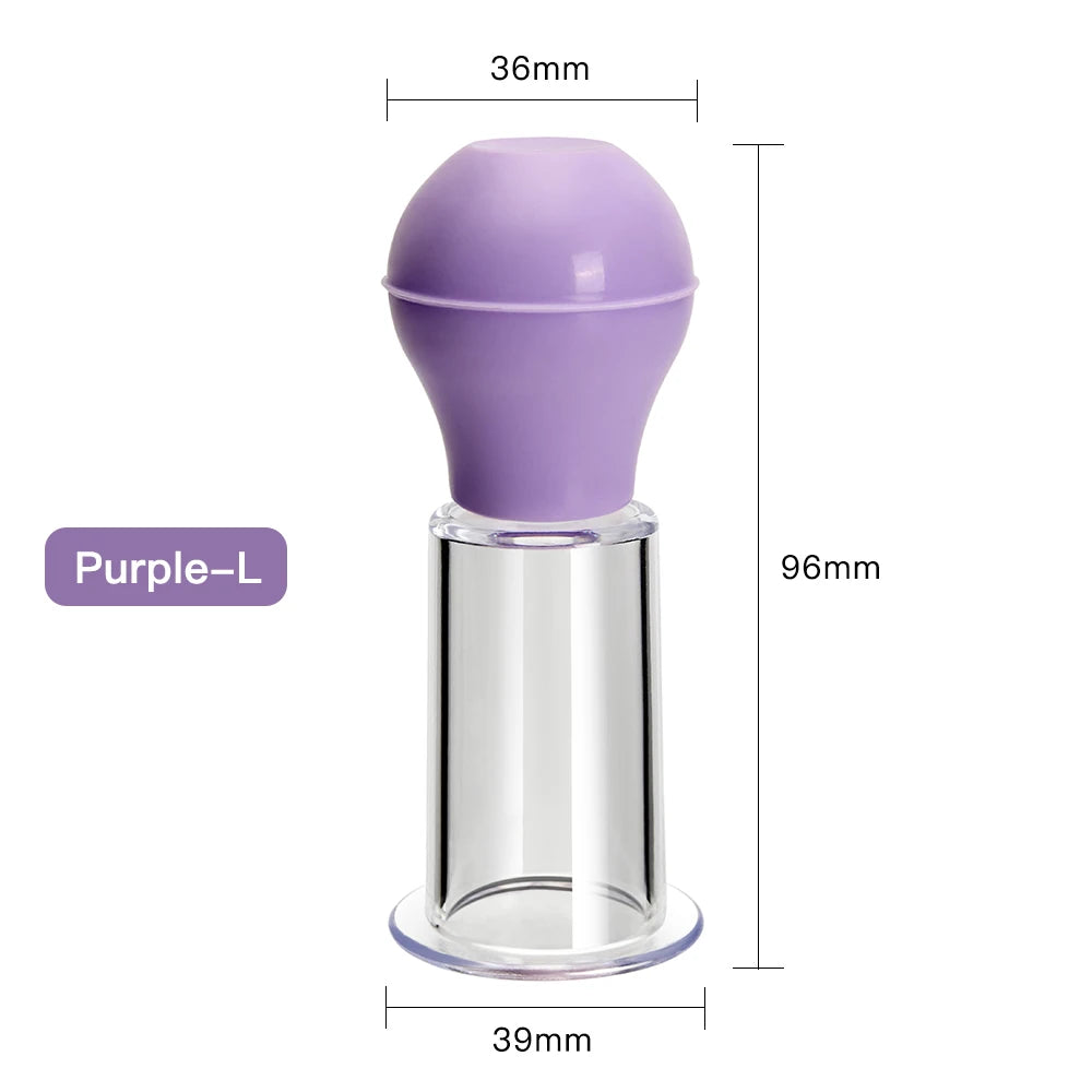 Purple facial massage vacuum cupping cup for skin lifting, anti-cellulite therapy, and lymphatic drainage massage.