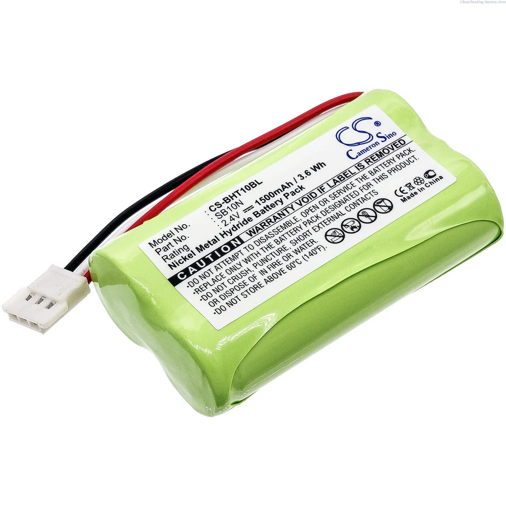 Green rechargeable battery pack with front label and white connector, red/black wires