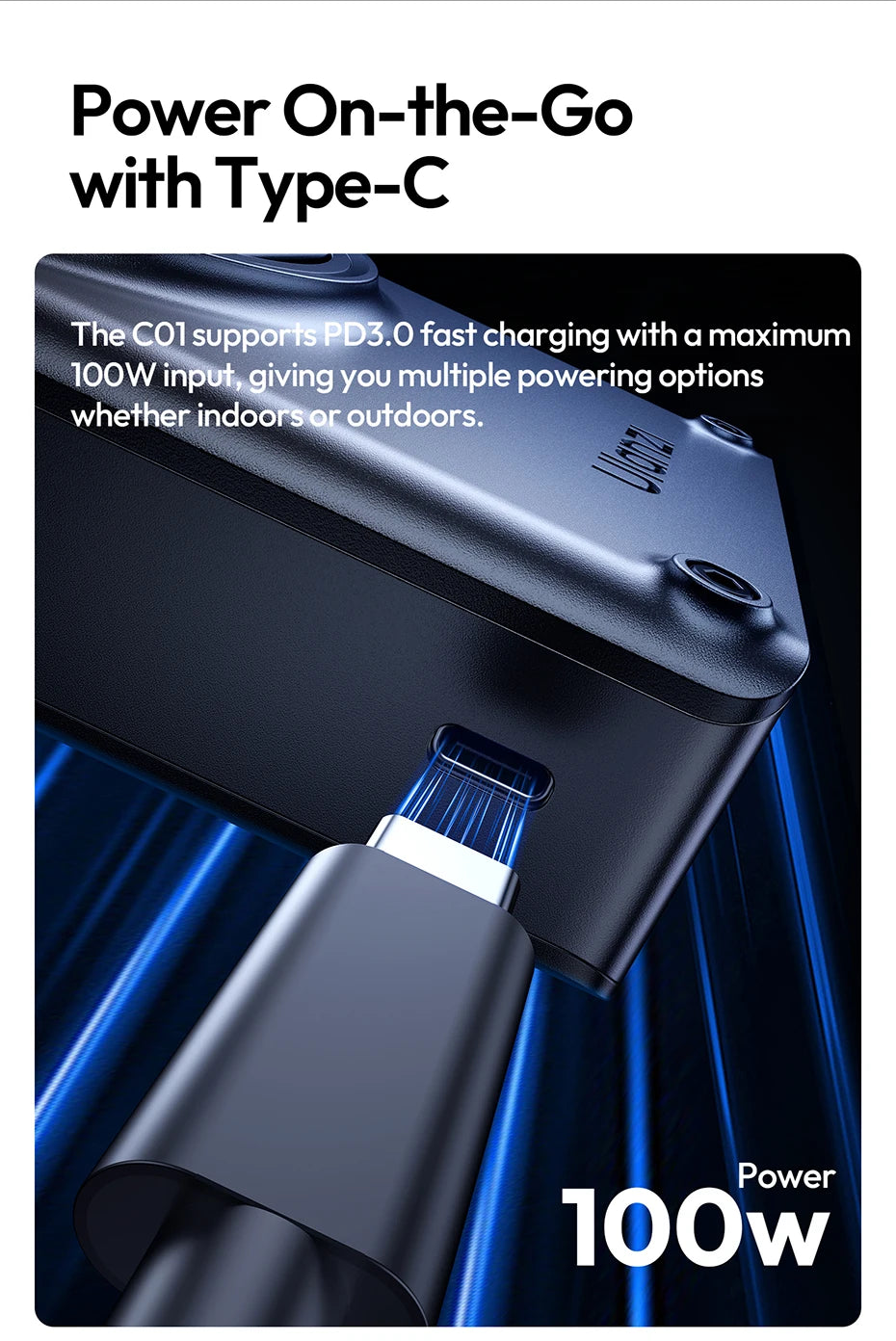 100W Portable COB LED Video Light - Adjustable Bi-Color Bowens Mount Tidesmit