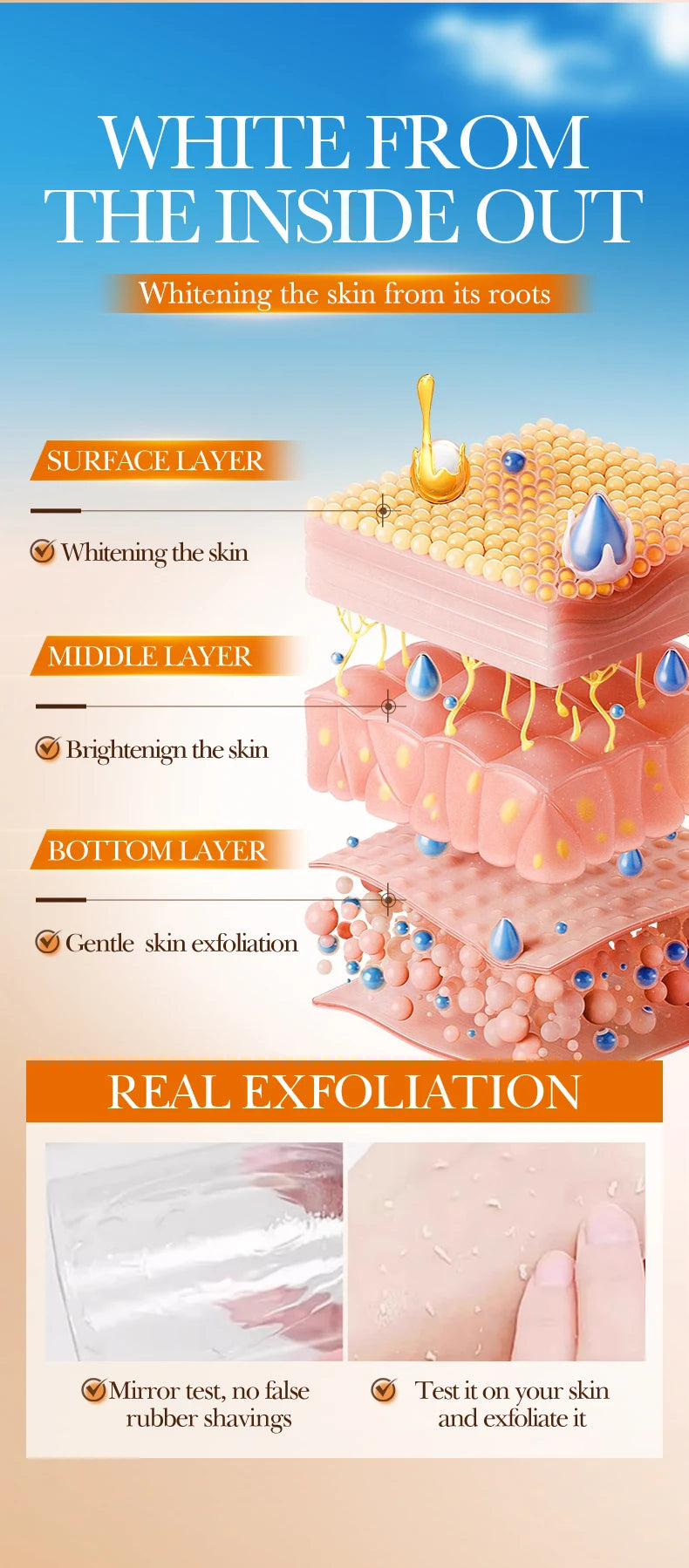 Orange Exfoliating Peeling Gel - Brightening Face Scrub 1pcs Scrubs Treatments Tidesmit