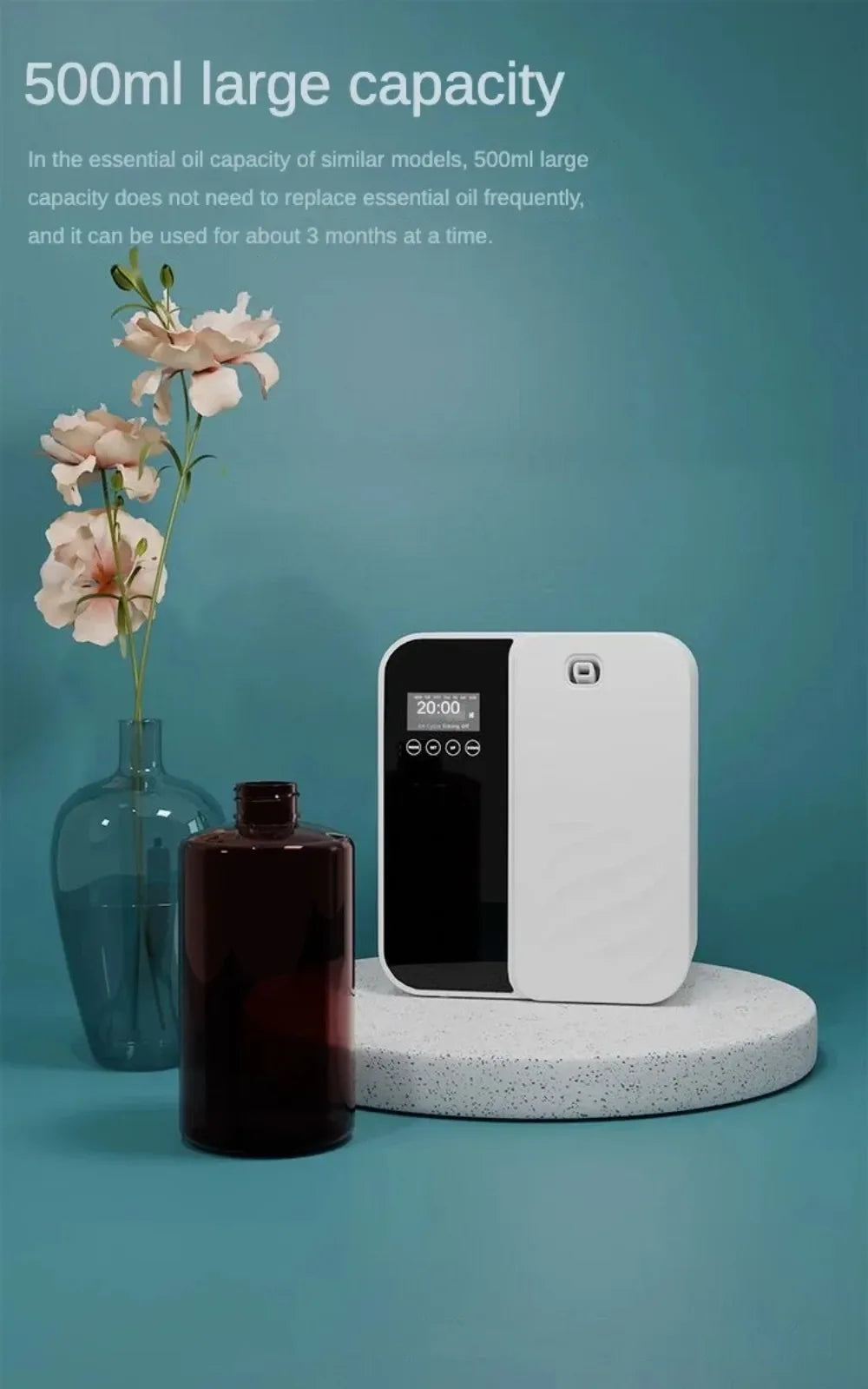1000m³ Scent Diffuser Machine Wall Mounted Fragrance Diffuser Bluetooth Essential Oils Diffuser Electric Smell for Home Hotel