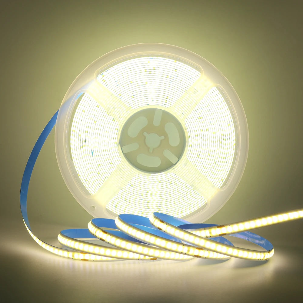 COB LED Strip Light Power Kit 220V 110V AC 3000K 4000K 6000K 2pin 240LEDs/m with IC Driver IP20 8mm PCB Dimmable Linear Lighting