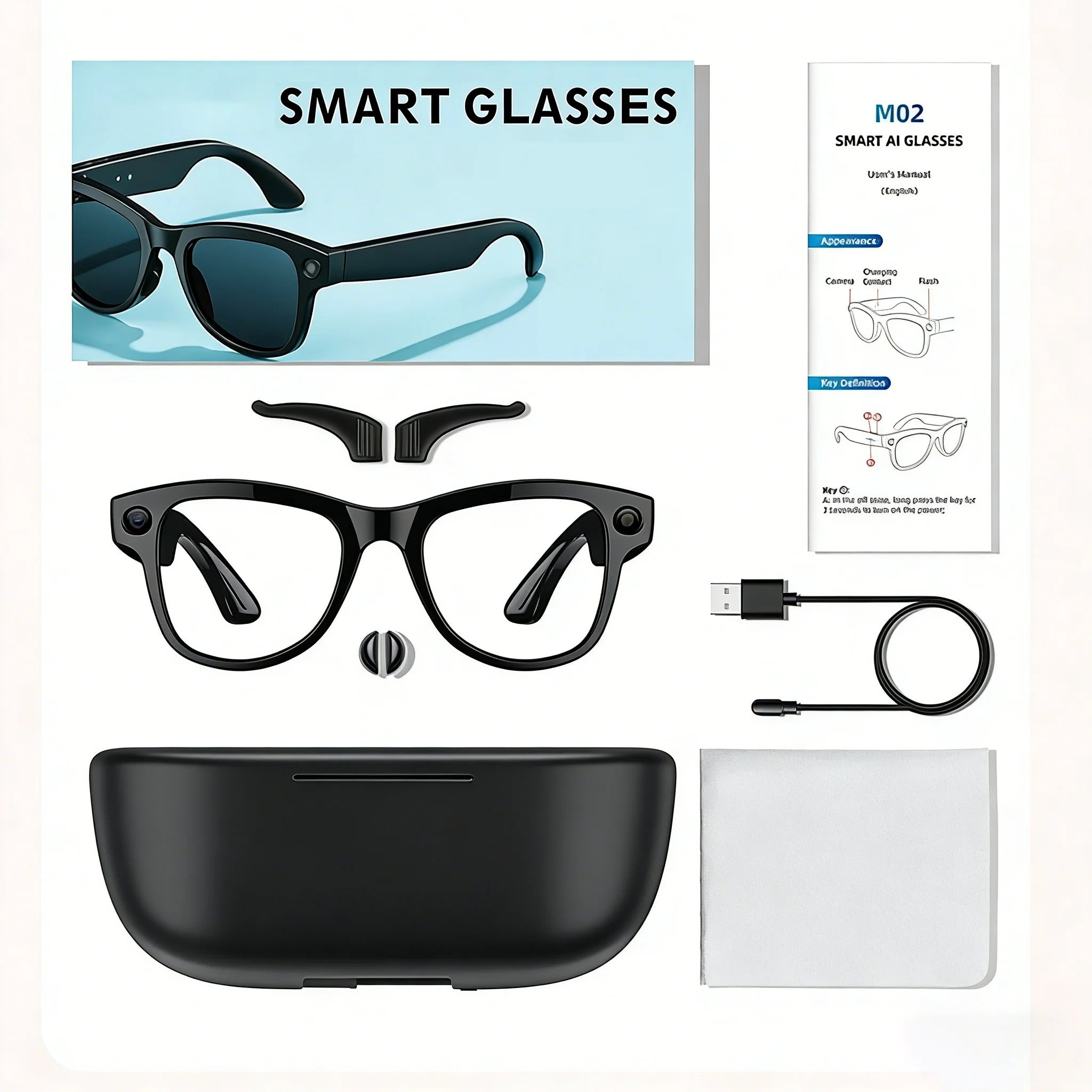 Smart Camera Glasses 4K HD Video Recorder with Integrated Voice Assistant Tidesmit